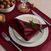 Serviettes en coton et lin classiques personnalisées, faites à la main, pour la cuisine, la maison, l'avion, blanches, unies, pour mariage