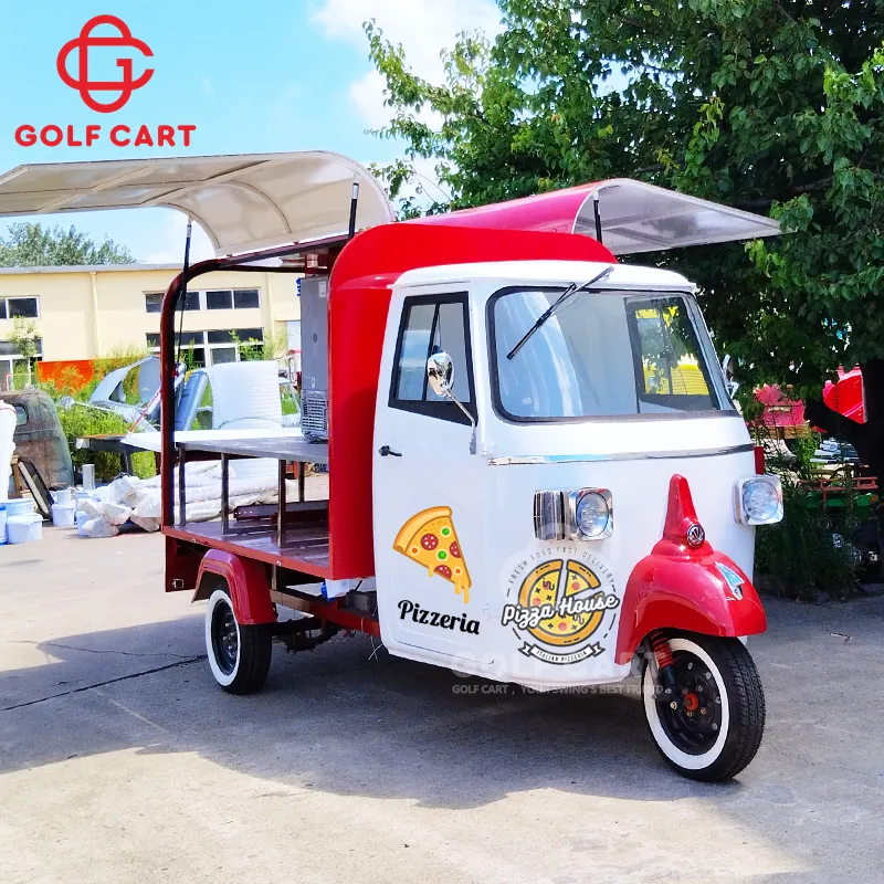 DOT-zertifizierter Pizza-Dreirad Straßenverkaufswagen Schnellimbisswagen Pizza-Lkw Piaggio Ape