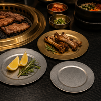 Assiette à os en acier inoxydable pour restaurant, barbecue coréen, vaisselle de fruits de mer, assiette de rejet vintage, fournitures de restauration commerciale