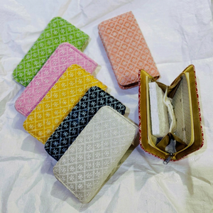 Luxury Handmade Embroidered Women <b>Wallet</b> Premium Ethnic <b>Zip</b> Around Clutch Floral Fabric Purse Compact Multi Card Holder - Product Image 1