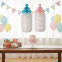 Décoration en papier nid d'abeille durable EASTTERN en forme de bouteille 30CM pour Anniversaire de bébé, Halloween, Pâques, Diwali, Ramadan, Nouvel An, Remise de diplôme