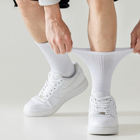 Chaussettes de sport décontractées pour hommes, en coton, sans couture, à haute absorption de transpiration, extra longues et épaisses, personnalisables, vente en gros