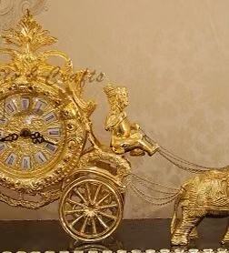 Medieval Luxury Style Gilded Bronze <strong>Carriage</strong> Watch <strong>Clock</strong> With Marble Base, Antique Brass Gold <strong>Carriage</strong> <strong>Clock</strong> - Product Image 3