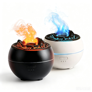 New Mini Portable Flame Humidifier Aromatherapy Diffuser Himalayan Salt Rocks Led Night Light Humidistat for <b>Home</b> Birthday Gift - Product Image 1