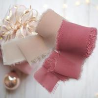 Bouquet de fleurs pour mariage en mousseline, 50 pièces, accessoires décoratifs, bord effiloché, mousseline de soie froissée, vêtements, tissu de couture, ruban en soie