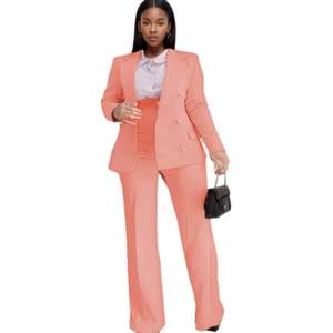 Vestes et manteaux pour femmes à col tailleur et double boutonnage, grande taille, tendance hiver - Product Image 1