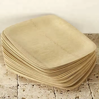 Vente en gros d'assiettes carrées en bambou jetables écologiques pour jardin, barbecue, camping, assiettes de pique-nique, plats chauds, assiettes de fête solides