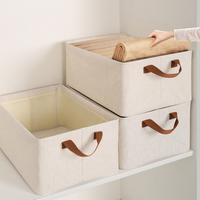 Ecologische opvouwbare opbergboxen van stof, duurzame kledingopbergers voor woonkamer, slaapkamer, keukenkastjes en planken