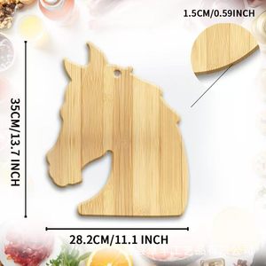Planche à découper en bambou en forme de cheval Zhuofeng pour la préparation des aliments en cuisine, plateau de service décoratif - Product Image 5