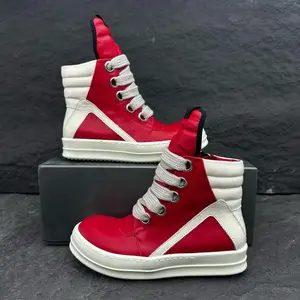 Baskets montantes de créateur pour femmes, à lacets, en cuir rose, à semelle épaisse, modèle Geobasket pour hommes - Product Image 5