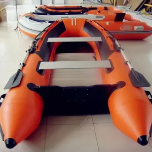 China Hersteller Aufblasbares Fischerboot Tobin Grumman Sport Rettungsboot mit Aluminium paddeln