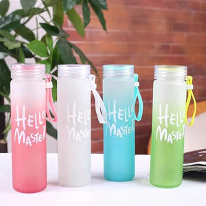 Vente en gros 400ml transparent dégradé de couleur portable pratique givré pour adultes étudiants couples enfants - Product Image 2