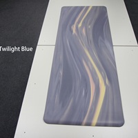 Tapis de yoga en PU de 4,5 mm d'épaisseur avec technologie de fixation des couleurs avancée et design contrasté pour le fitness et le Pilates