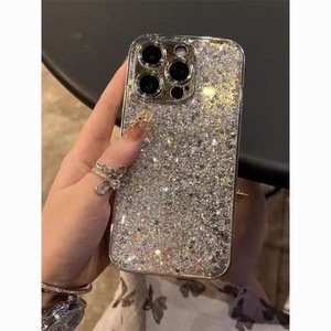 Funda de Teléfono Móvil de Lujo con Brillantina Plateada para <span class=keywords><strong>iPhone</strong></span> 17 Pro Max, Funda para <span class=keywords><strong>iPhone</strong></span> 11, <span class=keywords><strong>14</strong></span> Plus, 16 Pro - Product Image 2