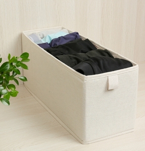 Cotton and Linen <b>Folding</b> <b>Wardrobe</b> Layered Household Plaid Jeans Pants Storage Drawer Organizer - Product Image 3