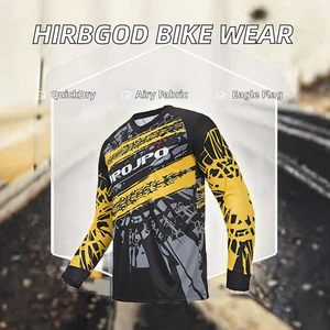 PROJPO Maillot de cyclisme à manches longues pour hommes, noir et jaune, imprimé par sublimation, respirant, à manches longues, pour sport de plein air - Product Image 2