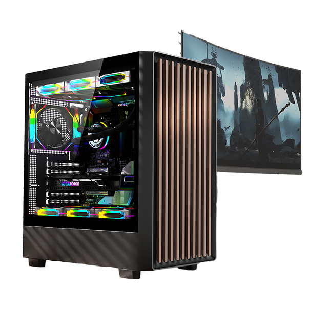 Zeromaster High Quality Gaming Pc Case Atx Pc Case with Wooden Front Panel Supports 240mm 360mm Water Cooler