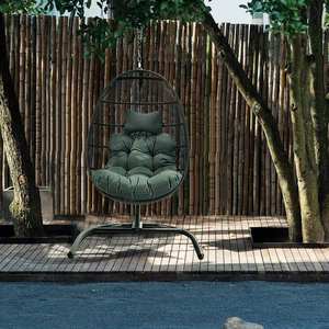 Sharp Hanging Curved Lounge <b>Chair</b> Swing for Indoor Outdoor Luxury With Stainless Steel - Product Image 2