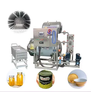 Esterilizador de productos lácteos de vapor industrial automático, botella de vidrio, máquina de autoclave de procesamiento de alimentos de leche de soja
