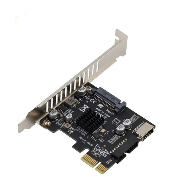Computer PCIE to Front USB Type E USB 3.0 19P 20P Expansion Card Self-Power PCIE Adaptor Card