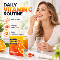 Comprimés de Vitamine C et Curcumine OEM ODM, Acide Ascorbique, Extrait de Curcuma, Complément Alimentaire Quotidien, Marque Privée, Vente en Gros B2B
