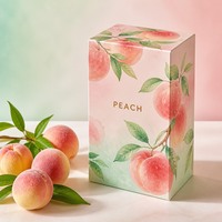 Op maat gemaakte bedrukte stevige geschenkverpakking voor premium witte perzik fruitverpakkingen, aquarelontwerp deksel en bodem, groothandel OEM