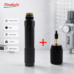 Adaptador de CO2 para herramientas neumáticas, cargador de llenado rápido de cápsulas de CO2 de 12g, rosca G1/2, aleación de aluminio, negro, recarga - Product Image 5