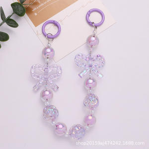 100% acrylique creux arc porte-clés pendentif frais coloré nid d'oiseau perle accessoires Couple sac décoration - Product Image 6