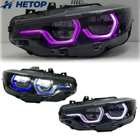 Phares HETOP F32 2012-2020 RGB Série 4, mise à niveau DRL, lentille style Ikon, phare LED pour voiture, accessoires Plug and Play pour BMW