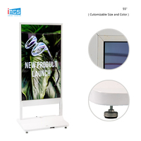 Affichage numérique à double écran 55 pouces sur pied, Android 1080x1920 pour magasin de détail, hall d'hôtel