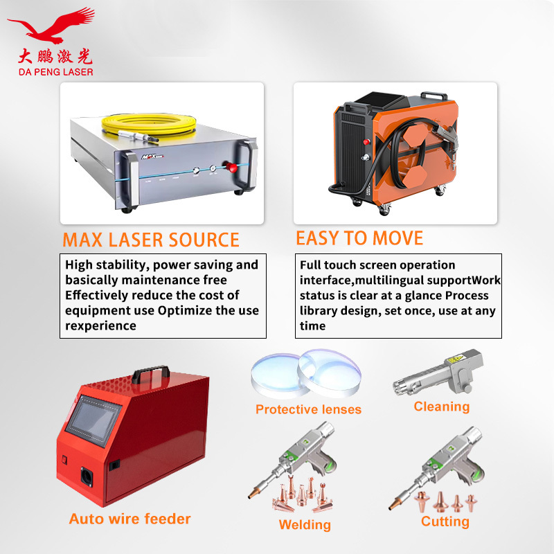 DA PENG LASER Laser Welding 1500W 2000W 3000W Air Cooled 4 In 1 Handheld Fiber Laser Welder Cleaner Cutter Portable Raycus · image 3