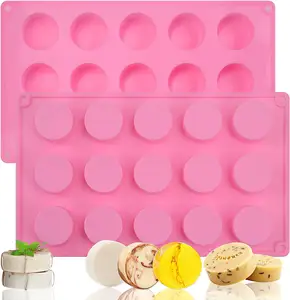 Custom Making Manufacturer 15 Cavity Round Silicone Molds Polybag Moulds Cake Tools Silicone Molds for Soap Sustainable DIY Made