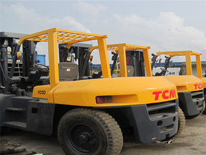 Used 10-Ton TCM FD100Z8 <b>Forklift</b> USA Original Diesel Engine Gearbox Pump High Efficiency 4WD Rough Terrain Solid Tire <b>Manual</b> - Product Image 4