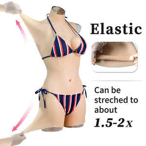 Силиконовые формы груди Боди с грудью для мужчин и женщин трансгендерные брюки до бедра D чашка искусственная влагалище боди костюм для кроссдрессера - Product Image 2