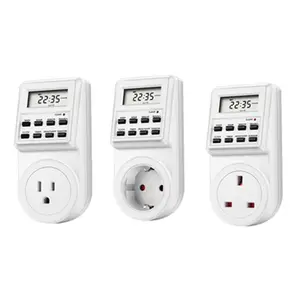 US/EU/<span class=keywords><strong>enchufe</strong></span> de Reino Unido Digital programable semanal de pared eléctricos macho-hembra de alimentación interruptor de temporizador de <span class=keywords><strong>reloj</strong></span> de tiempo - Product Image 1