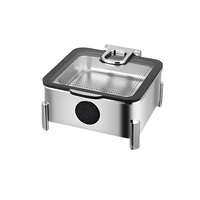 Chauffe-Plat Carré Électrique Intelligent à Commande Tactile en Acier Inoxydable pour Buffet, Réchaud de Restauration, Chauffe-Plats Professionnel pour Restaurant et Cantine