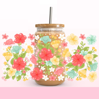 Coquette farfalla rosa disegno floreale citazione ispiratrice estetica UV DTF avvolgere il vetro impermeabile può avvolgere per tazza