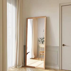Miroir sur pied en bois de style moderne et luxueux tendance 2025 pour salon, design personnalisé, pleine longueur, avec éclairage LED mural - Product Image 6