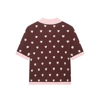 ZATRHMBM Nouvelle Collection Printemps/Automne 2026 – Cardigan en Maille Jacquard Cœur pour Femme – Pull Décontracté et Élégant à Manches Courtes