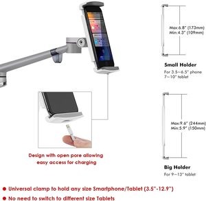 Soporte de Suelo para Teléfono Móvil de Aleación de Aluminio con Giro de 360 Grados para Smartphones de 4-6'' o Tablets de 7-14'', Soportes Metálicos para PC - Product Image 6