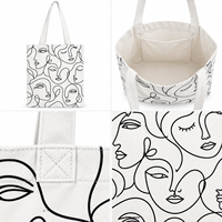 Sac fourre-tout en toile personnalisé avec impression de lettres, écologique, réutilisable, en coton, avec longues poignées, sac à bandoulière pour femmes, pour les courses quotidiennes