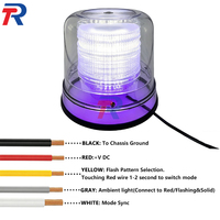 Balises lumineuses clignotantes LED bleu-violet à lentille transparente ultra-lumineuse, robustes, pour véhicules lourds et camions, feux d'avertissement rotatifs IP65
