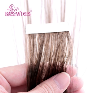 KSWIGS Extensions de cheveux naturels classiques à colle forte, cuticules entièrement alignées, double tirage, trame invisible effet peau, réutilisables, longue tenue - Product Image 5