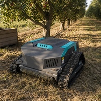 Tondeuse à gazon automotrice robuste sur chenilles avec télécommande sans fil 680m pour l'entretien des vergers, disponible en stock
