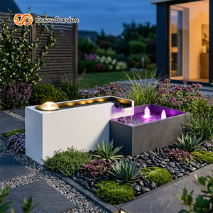 Modern Style Steel Luxury Rectangle Water Fountain Customizable Size Weather Resistant <b>Large</b> for Outdoor Garden - Product Image 6