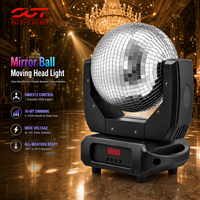 Projecteur à tête mobile Mirror Ball 24V 100W, consommation en veille 12.28W, 50/60Hz, DMX512 CH7, fonctionnement automatique, Master/Slave, entrée/sortie DMX pour événements