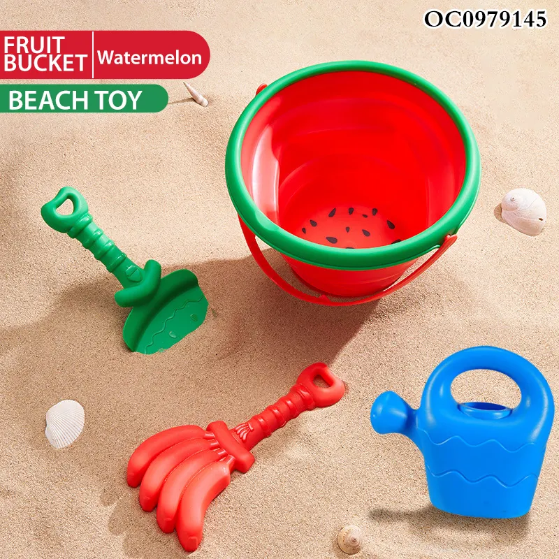 फोल्डिंग पानी की बाल्टी, बच्चों के ग्रीष्मकालीन खेल, आउटडोर समुद्र तट, रेत के खिलौने, फावड़ा खोदने वाले खिलौने के साथ खेलने का सेट