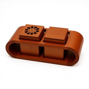 Juego de quemadores de incienso de madera hechos a mano con patrón floral, soporte aromático de sándalo, uso durante todo el año, decoración para Ramadán y Eid, hogar. - Product Image 1