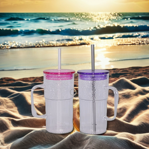 Wholesale 600ml BPA Free Eco-Friendly <b>Plastic</b> Tumbler with Lid and <b>Straw</b> <b>Drinking</b> Jar with Handle for Back to School - Product Image 4
