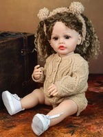 Mehrsprachige Konversationsaufzeichnung 22 Zoll Lebensechte Neugeborenen-Babypuppe Weiche Silikon-Vinyl-Mädchenpuppe Geburtstagsgeschenk Anpassbar